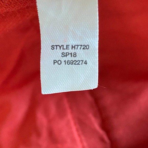 J.Crew Red Linen Blend Slit Hem Cropped Pants Elastic Waist Back Women's Size 8T - Picture 9 of 10